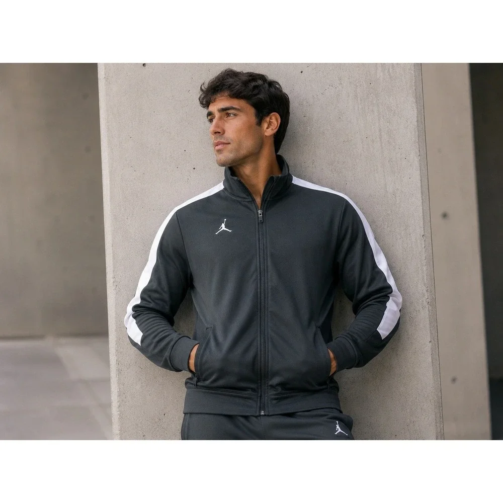 Nike Air‎ Jordan Jumpman Full Zip Training Jacket Gray White Mens L NWT
